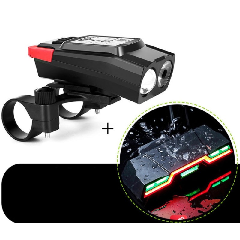 3 in 1 Wireless Bicycle Code Meter Lamp Strong Light Front Light (Red Upgrade Floating + Tail Light)