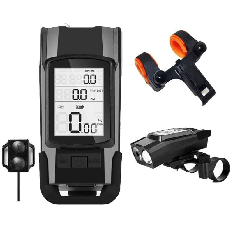3 in 1 Wireless Bicycle Code Meter Lamp Strong Light Front Light (Upgrade Floating)