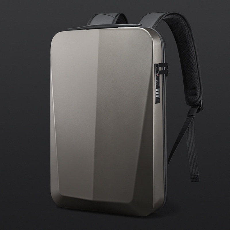 Business Waterproof Hard Shell Men Backpack Luggage (Titanium)