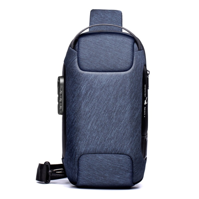 Canvas Casual Anti-theft One-Shoulder Chest Bag for Men (Blue)