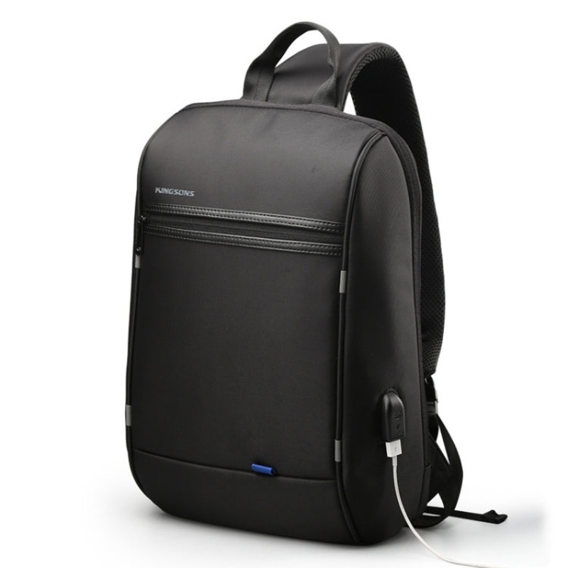 Crossbody One-Shoulder Computer Backpack Leisure School Bag (Black)