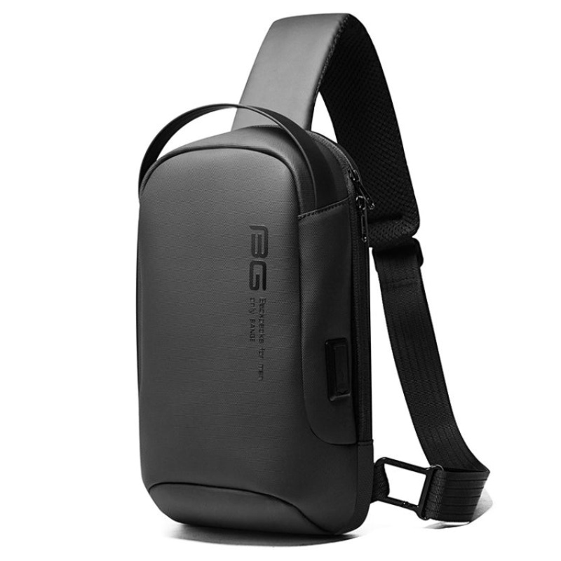 Men One-Shoulder Bag Casual Business Messenger Oxford Cloth Chest Bag Grey