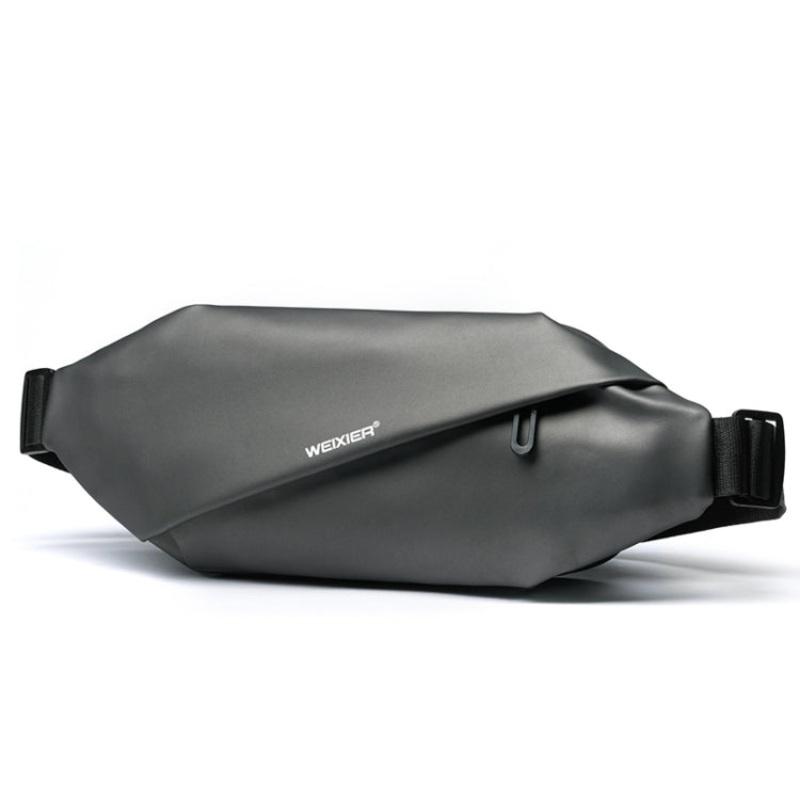 Men Running Waterproof Waist Bag Multifunctional Chest Sports Leisure One-Shoulder Bag (Dark Gray)