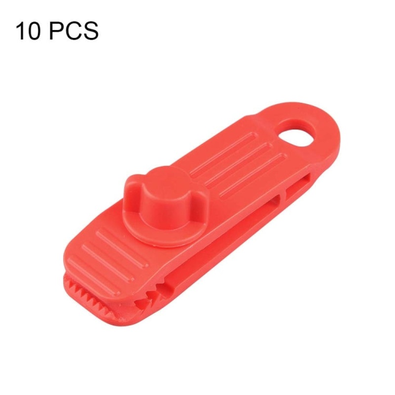 Outdoor Camping Canopy Windproof Clip Tent Additional Pull Point Plastic Clip Rainproof Tarp Fixing Clip (Red) - 10pcs / Set