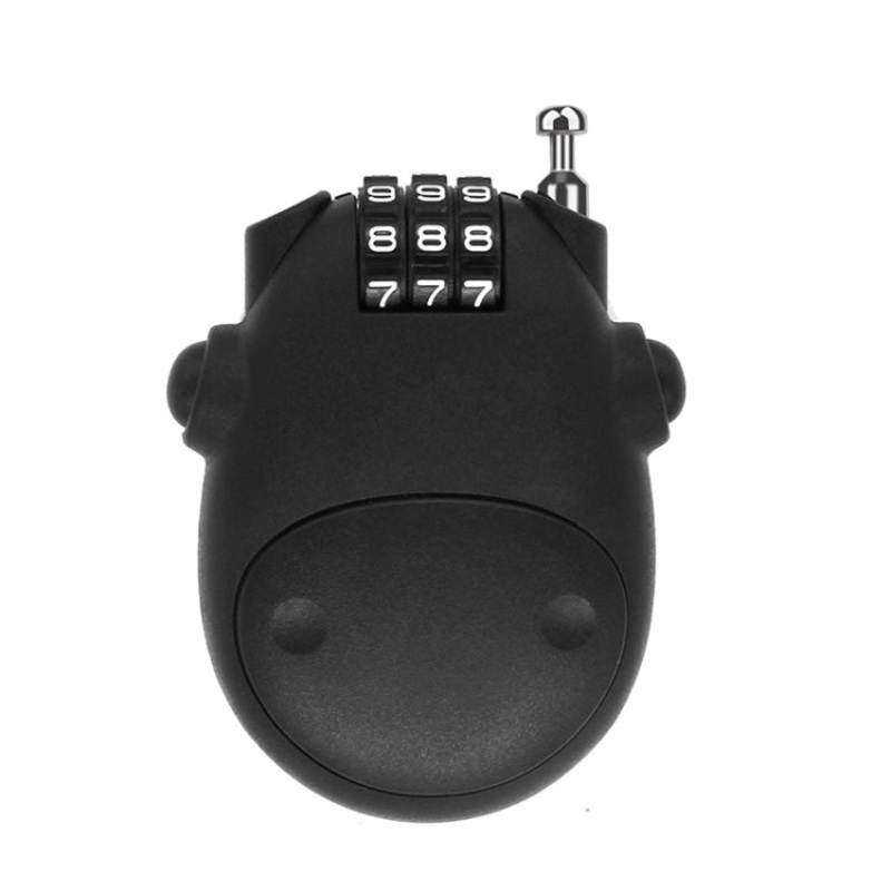 Portable Bicycle Motorcycle Anti-Theft Telescopic Cartoon Cow Password Lock (Black)