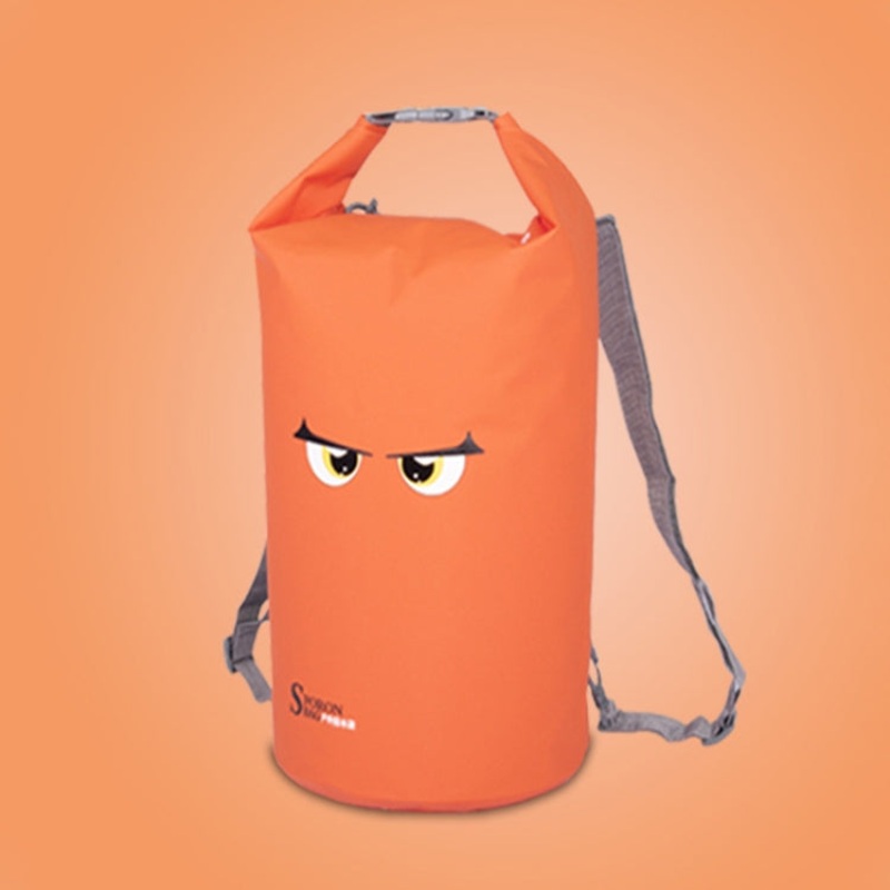 Sporon Outdoor Seaside Beach Swimming Rafting Waterproof Bag PVC Mesh Cloth Storage Bucket Bag (Orange)