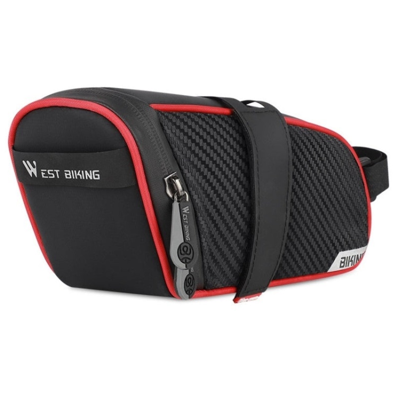 Waterproof Large Bicycle Tail Bag for Mountain Bike Riding (Black Red)