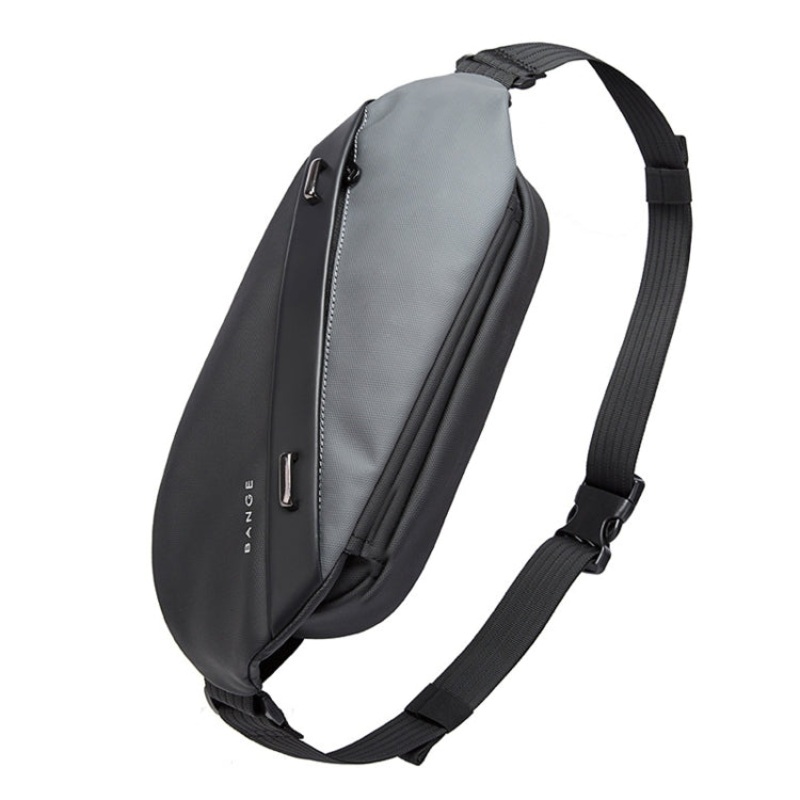 Waterproof Men Business Casual Chest Bag Messenger Bag (Gray)