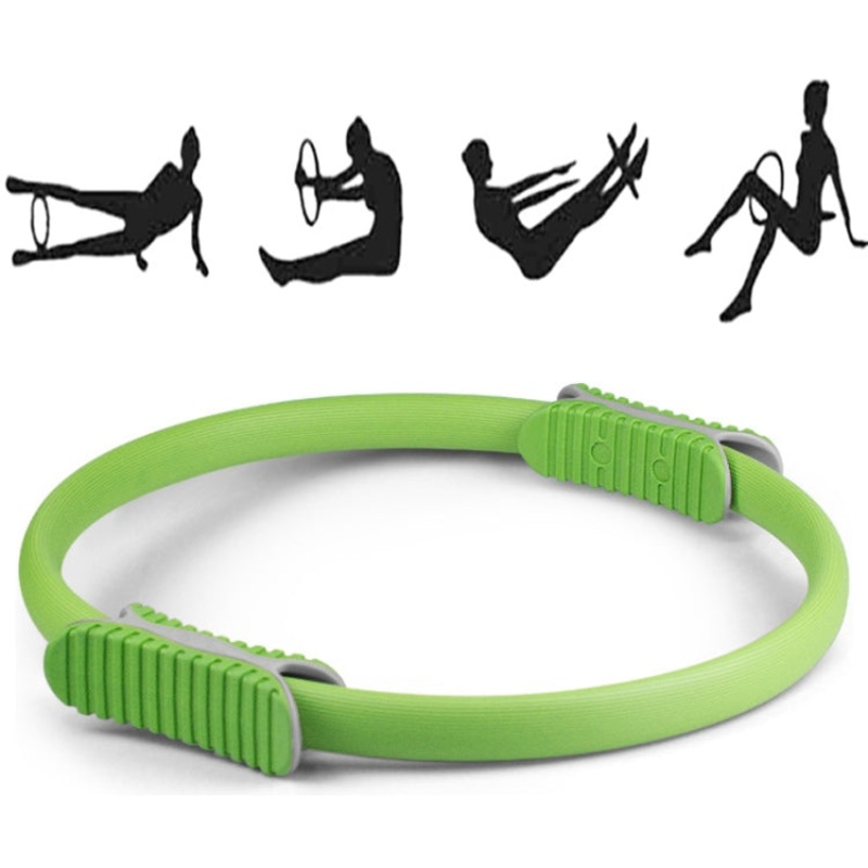 Yoga Pilates Ring Fitness Magic Circle for Body Exercise (Green, Inner Diameter: 32cm)