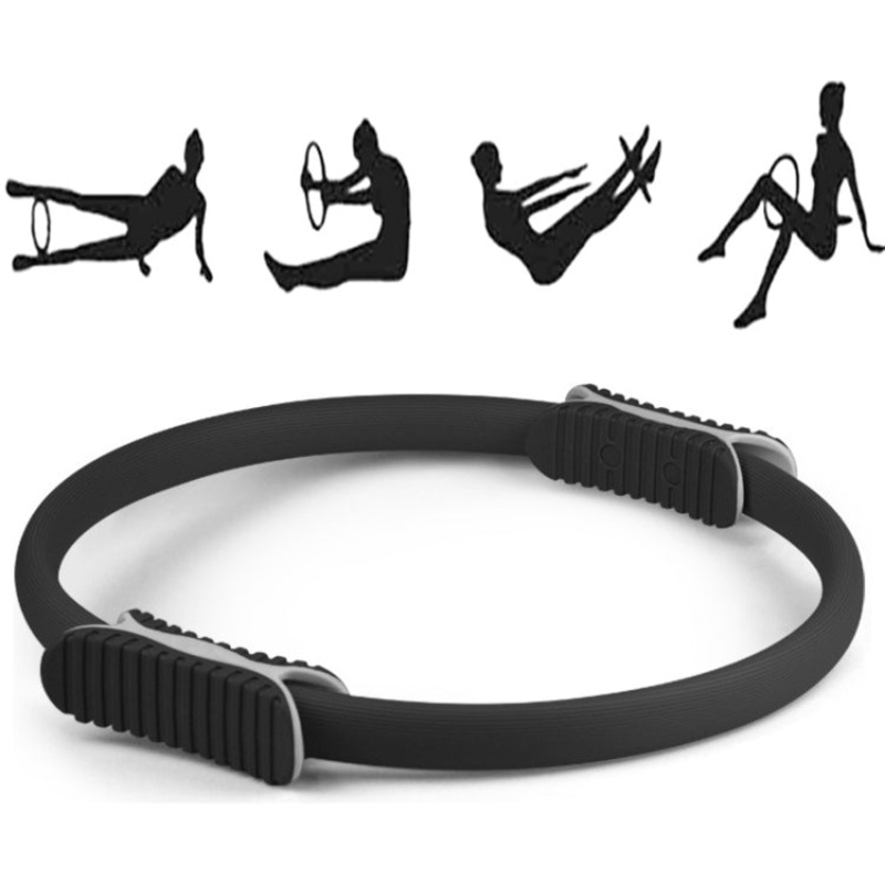 Yoga Pilates Ring Yoga Body Fitness Magic Circle Inner Diameter 32cm Black (One Size)