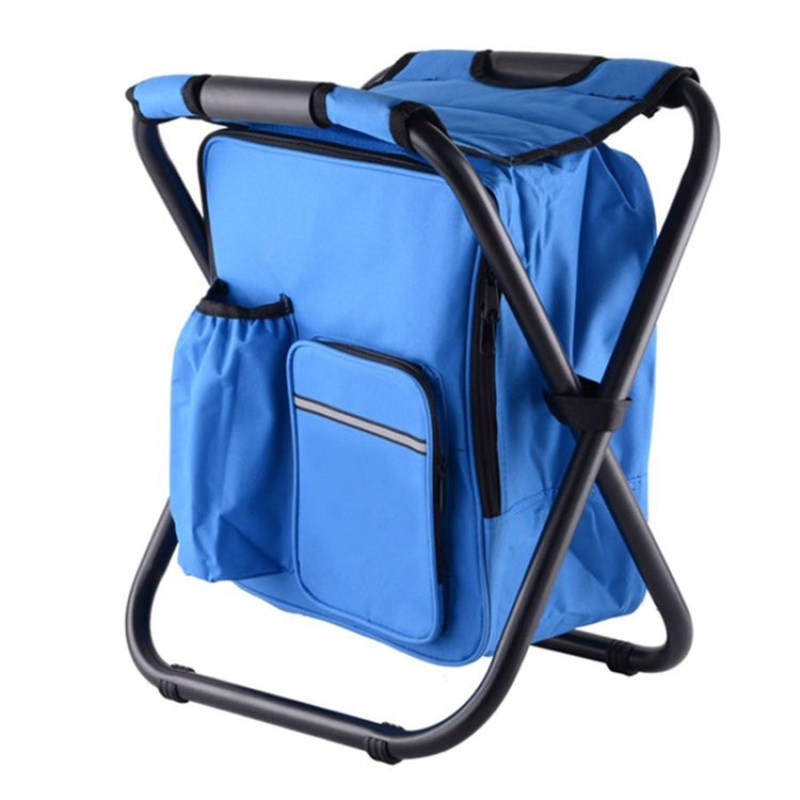 Multifunctional Folding Stool Portable Ice Pack Stool Lightweight Outdoor Stool (Blue)