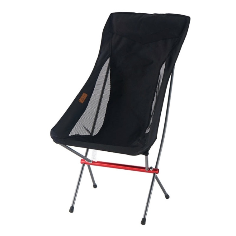 Outdoor Folding Chair Heightening Portable Camping Fishing Chair (Black)