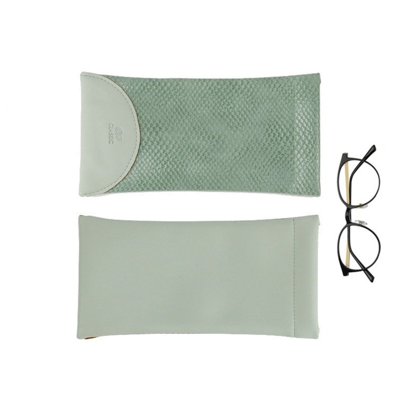 Snake Print PU Elastic Leather Sunglasses Bag  Myopia And Presbyopic Glasses Bag(Light Green)