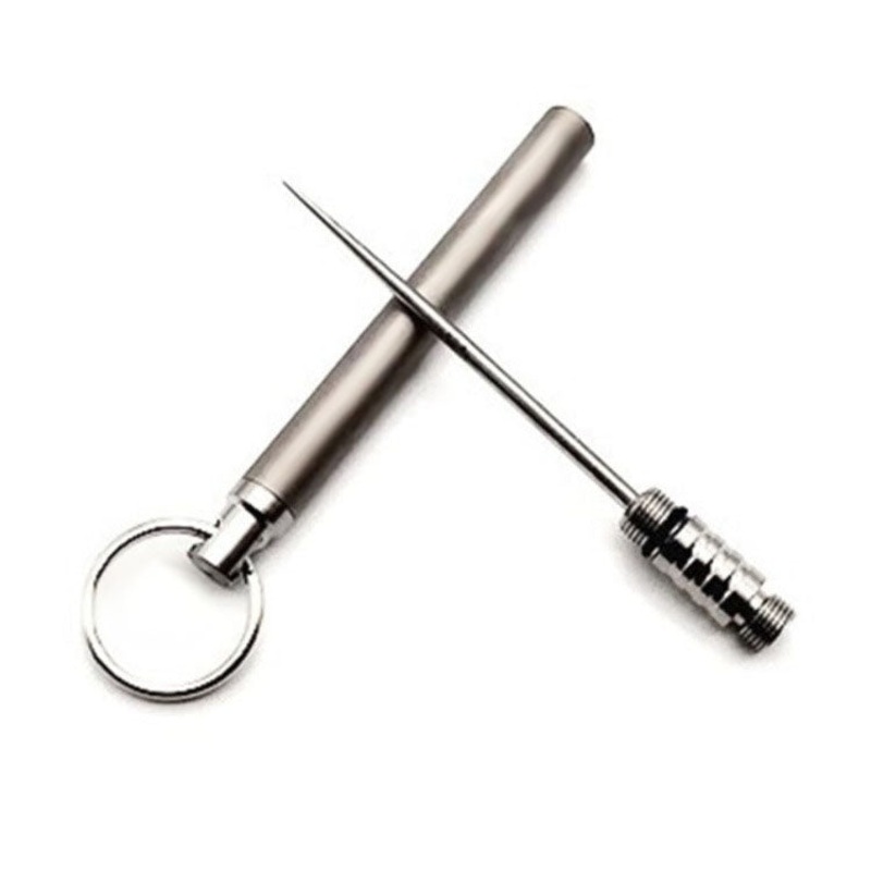 Titanium Alloy Integrated Toothpick Holder Portable Non-Disposable Toothpicks (Various Colors)