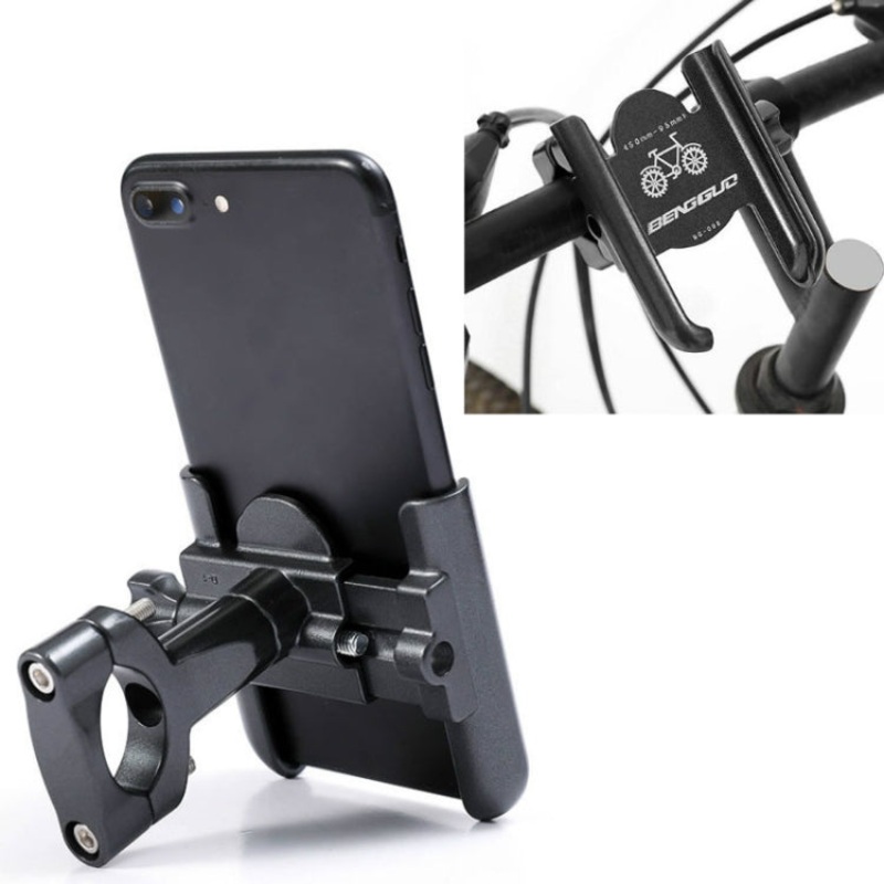 Bicycle Aluminum Alloy Mobile Phone Holder Handlebar Installation (Titanium)