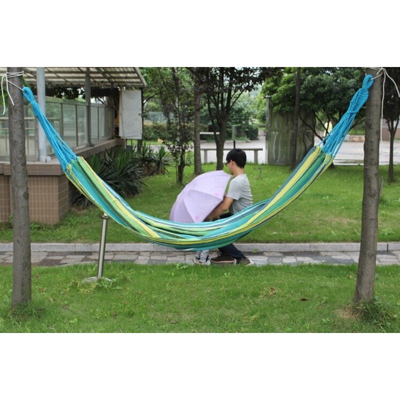 Blue Yellow Outdoor Canvas Hammock