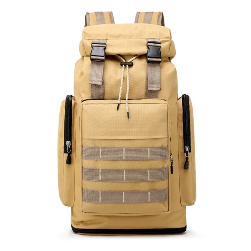 Large Capacity Outdoor Mountaineering Backpack for Travel Camping (Khaki)