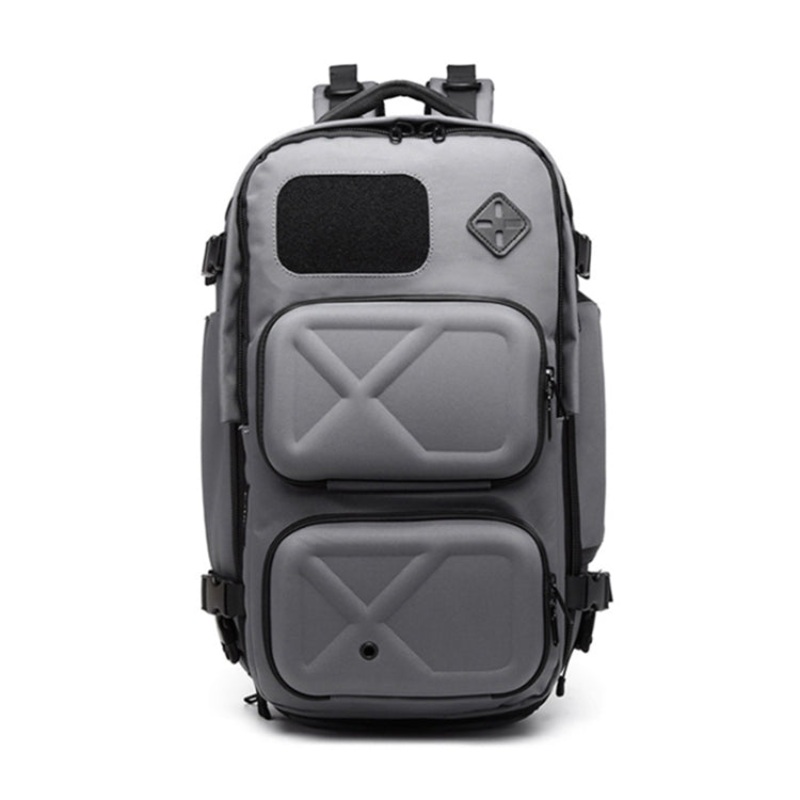 Large Capacity Waterproof Outdoor Travel Backpack with USB Charging Port (Gray)