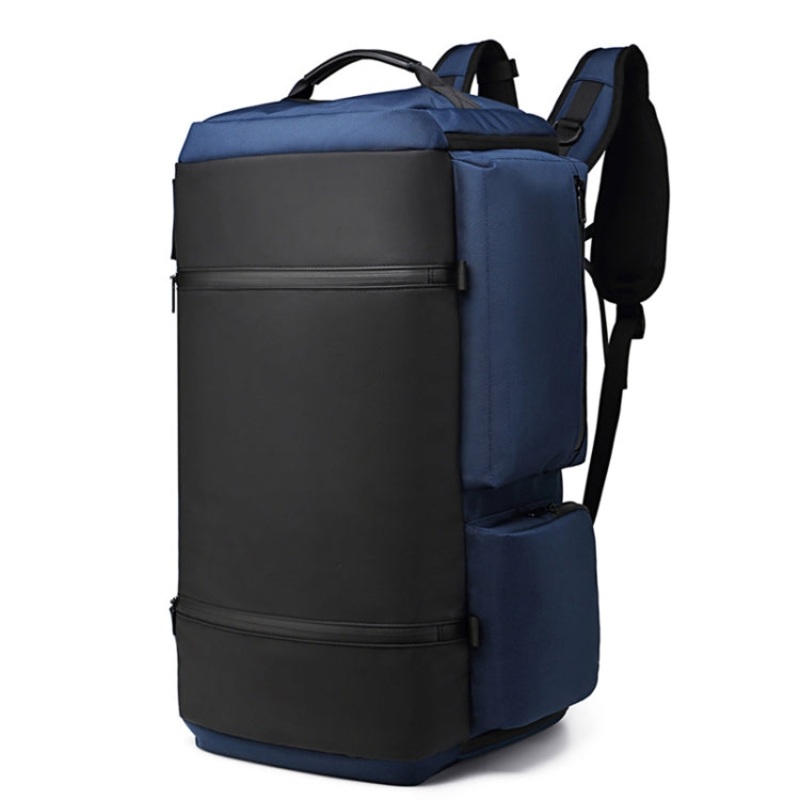 Men Outdoor Anti-theft Backpack Sports Waterproof Travel Shoulders Bag with USB Charging Port (Dark Blue)