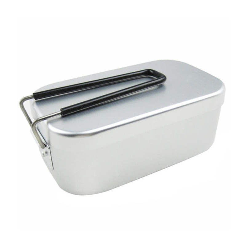 Portable Foldable Aluminum Lunch Box Retro Lunch Box Small Regular Lunch Box (Outdoor Travel Camping)