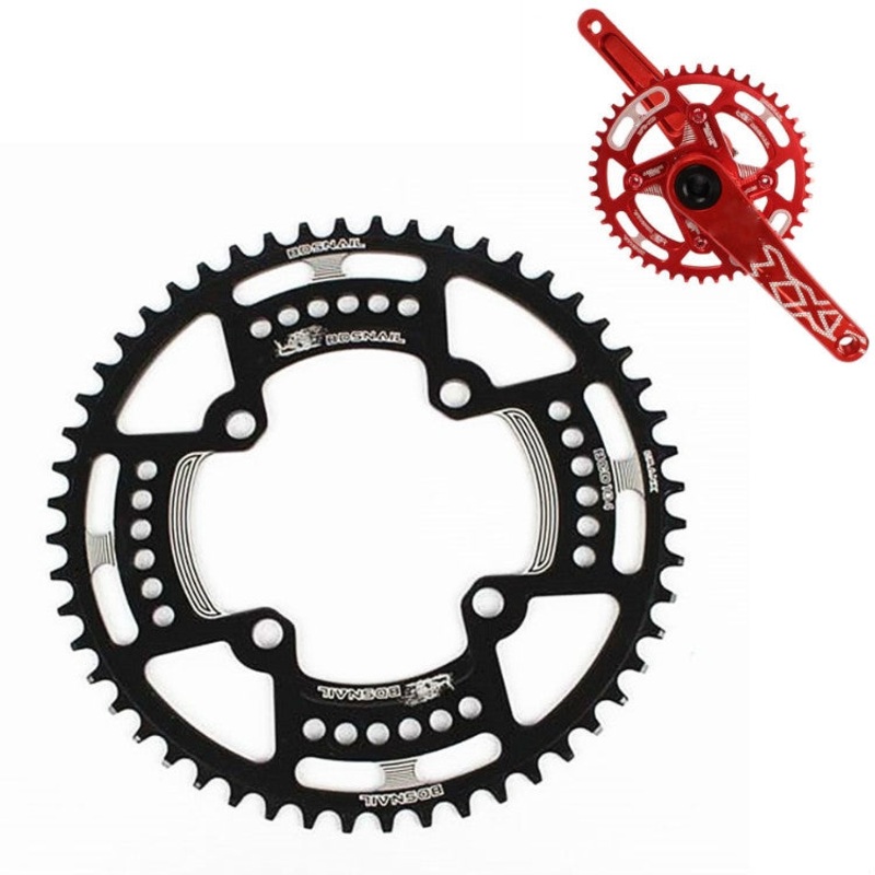 Snail Positive And Negative Tooth Discs Mountain Bike Single Disc Large Tooth Disc 104mm Bcd, Specification:48T(Black)