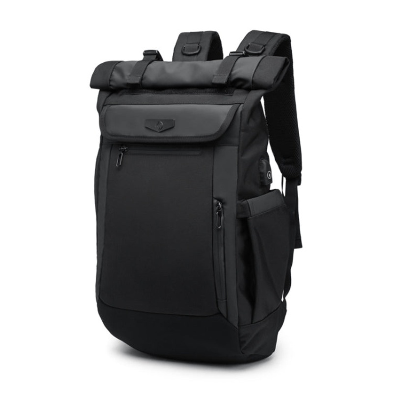 Waterproof Travel Computer Backpack with External USB Charging Port (Black)Keywords: waterproof, travel, computer backpack, external USB charging port, black.