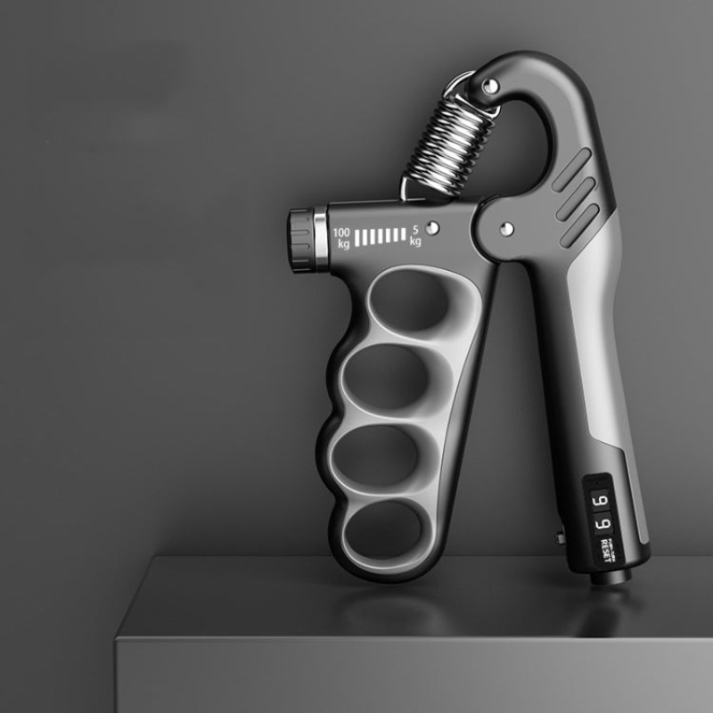 5-100kg Adjustable Hand Grip Strengthener Arm Muscle Exerciser, Spec: Mechanical Counter Gray