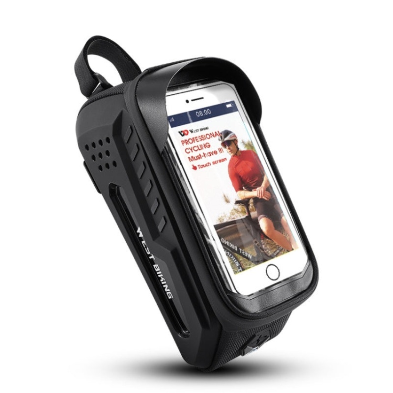 Bicycle Front Bag Hard Shell Riding Front Beam Bag (Black)