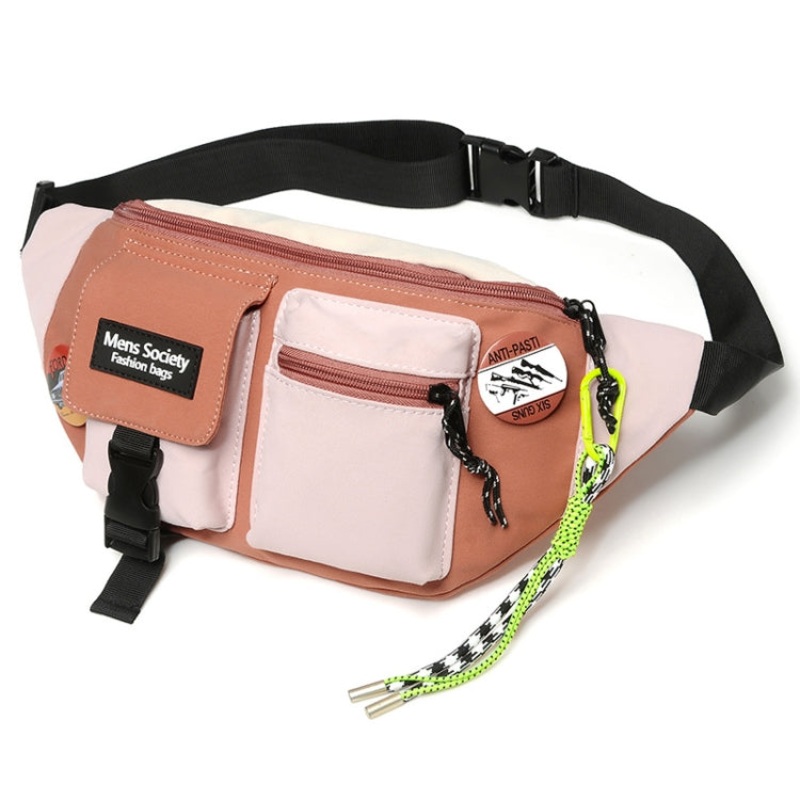 Canvas Crossbody Single Shoulder Backpack Light Sports Chest Bag (Orange) + Lanyard
