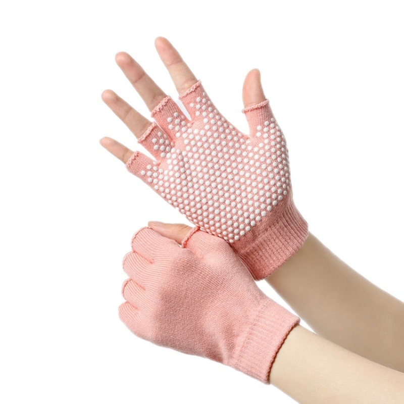 Ladies Non-Slip Fingerless Aerial Yoga Aid Gloves (Orange)