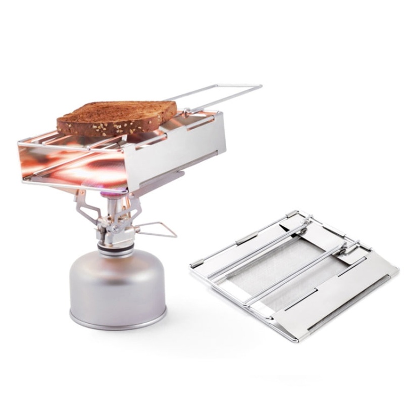 Stainless Steel Toaster Grill Toast Rack Sausage Rack Mini Stove (foldable)