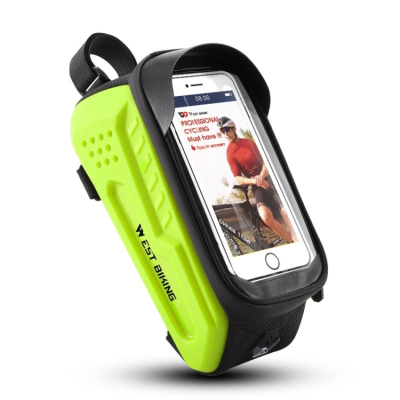 Bicycle Hard Shell Riding Front Beam Bag (Fluorescent Green)