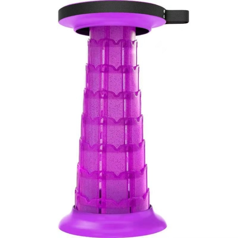 Folding Telescopic Stool Portable Lotus Heightened Outdoor (Purple)