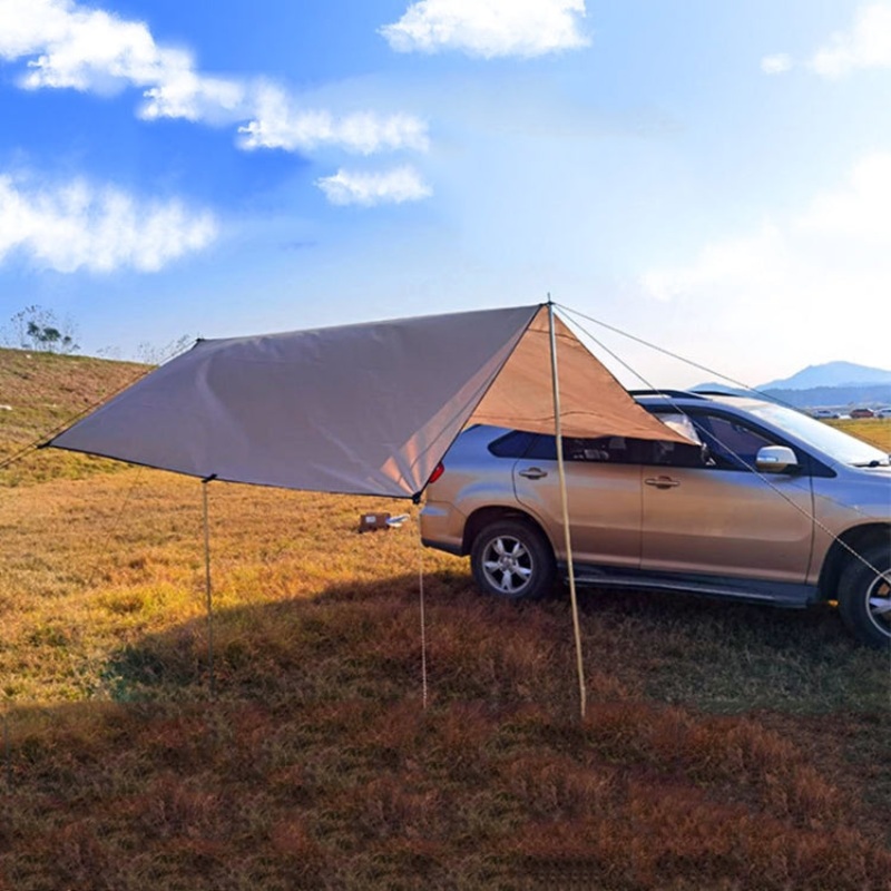 Outdoor Camping Tent Vehicle Side Rain-proof Sunshade Canopy 300x150cm (Khaki)