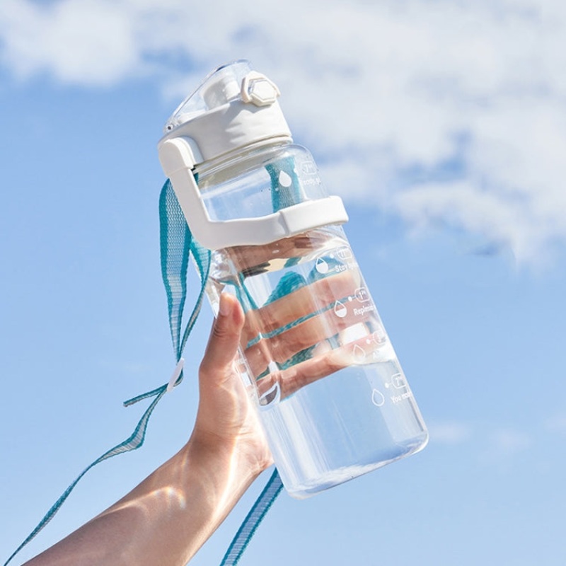 Time Scale Transparent Sports Kettle (Ivory White) - Drinking Water Target