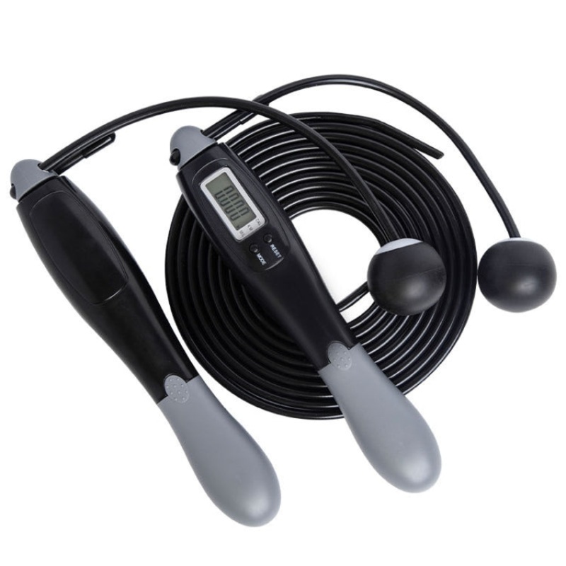 Sport Electronic Counting Wire Skipping Rope, Style: Cordless Ball+Wired Wire Rope (Gray)