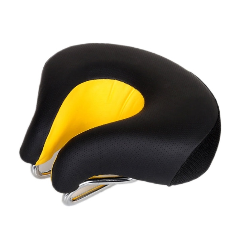 Bicycles Soft Saddle Mountain Bikes Thick Shock Absorption & Comfortable Seat Accessories(Black Yellow)