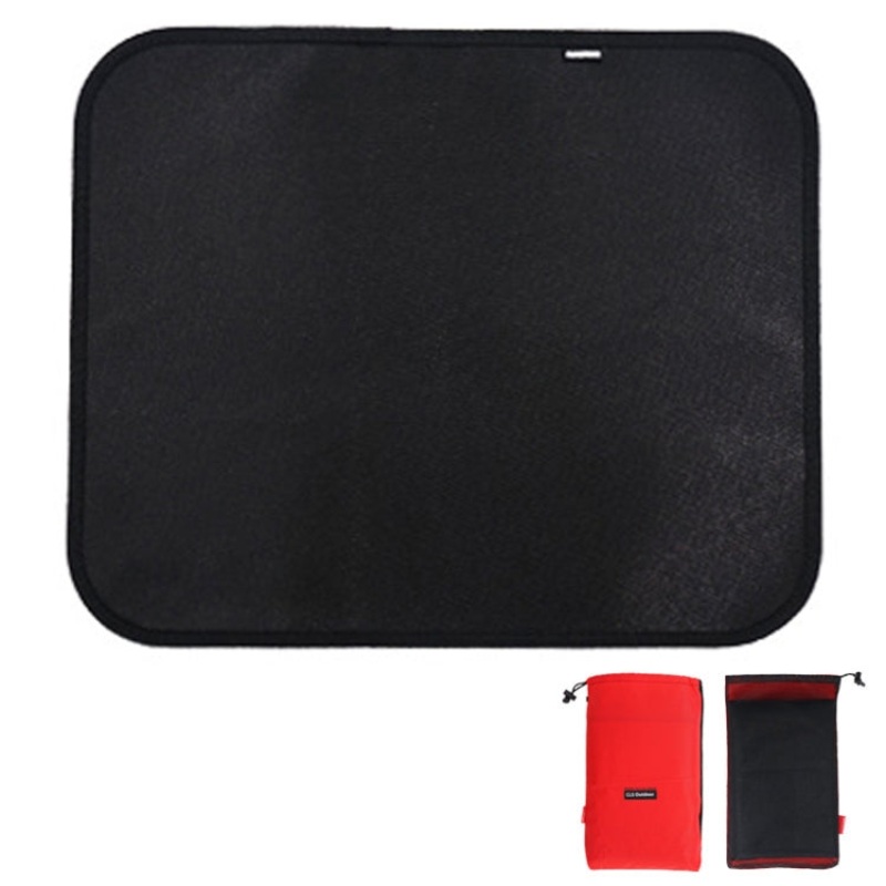Outdoor Camping Silicone Fireproof Cloth Picnic Barbecue Heat Insulation Pad (Size: M: 450x370mm)