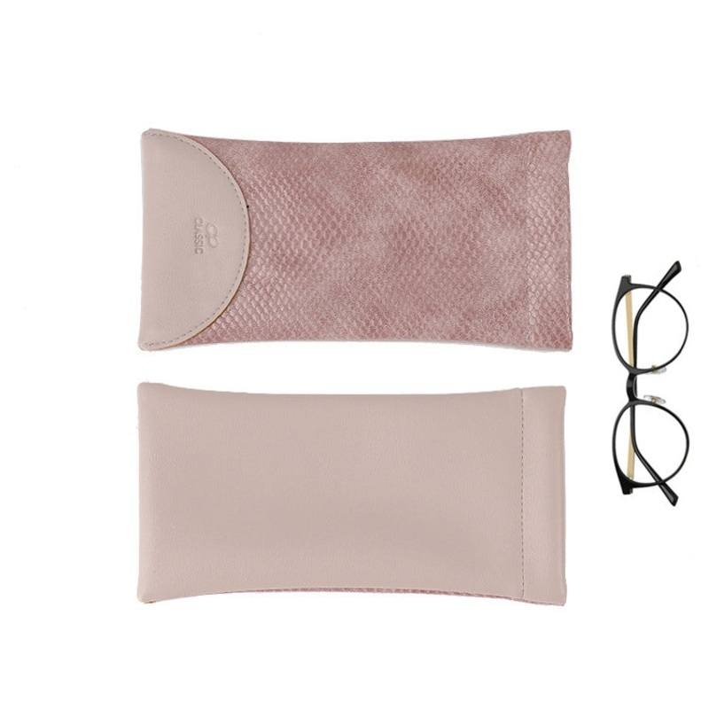 Snake Print PU Elastic Leather Sunglasses Bag  Myopia And Presbyopic Glasses Bag(Pink)