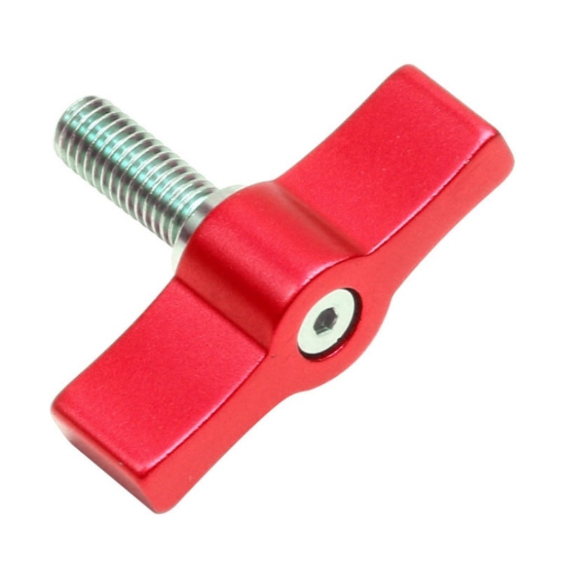 10PCS T-shaped Screw Multi-directional Adjustment Hand Screw Aluminum Alloy Handle Screw, Specification:M4 (Red)
