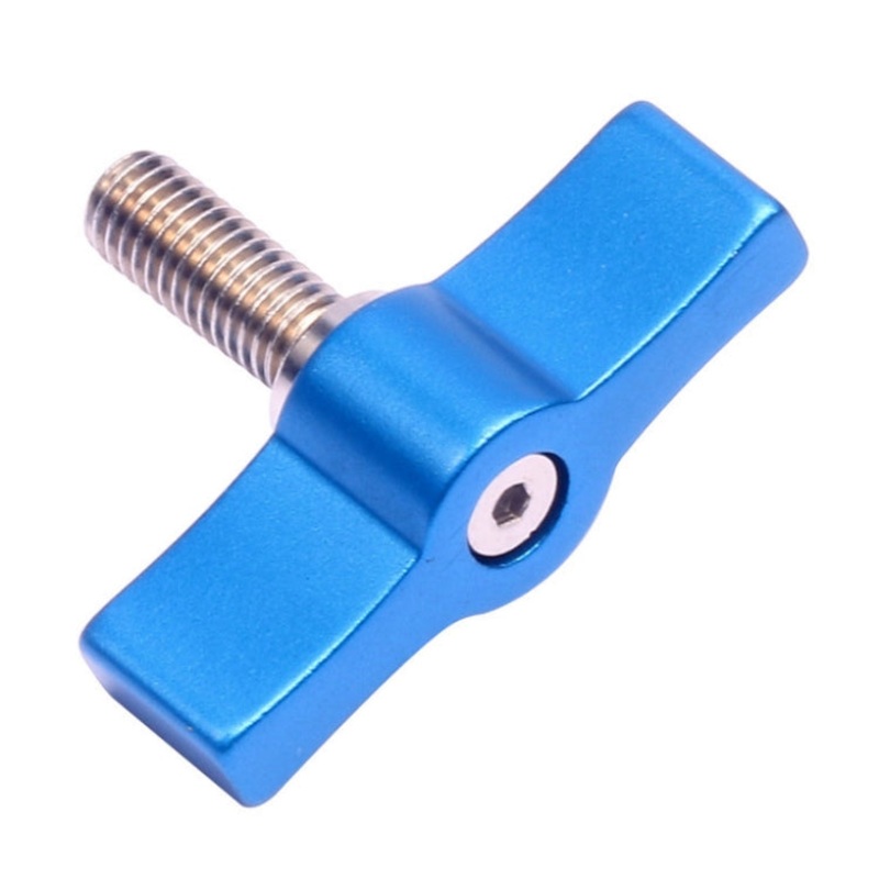 10PCS T-shaped Screw Multi-directional Adjustment Hand Screw Aluminum Alloy Handle Screw, Specification:M5 (Blue)