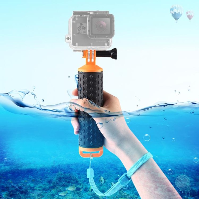 PULUZ Floating Handle Hand Grip Buoyancy Rods with Strap for GoPro HERO10 Black / HERO9 Black / HERO8 Black / HERO7 /6 /5 /5 Session /4 Session /4 /3+ /3 /2 /1, Xiaoyi and Other Action Cameras (Orange)