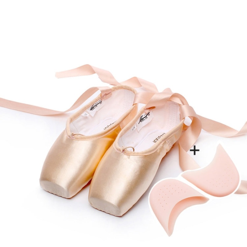 Ballet Lace Pointe Shoes Professional Dance Shoes Size 43 Satin Silicone Case