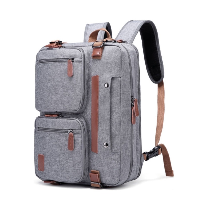 Business Computer Backpack Multifunctional Waterproof Nylon Travel Backpack 17.3 inch Gray