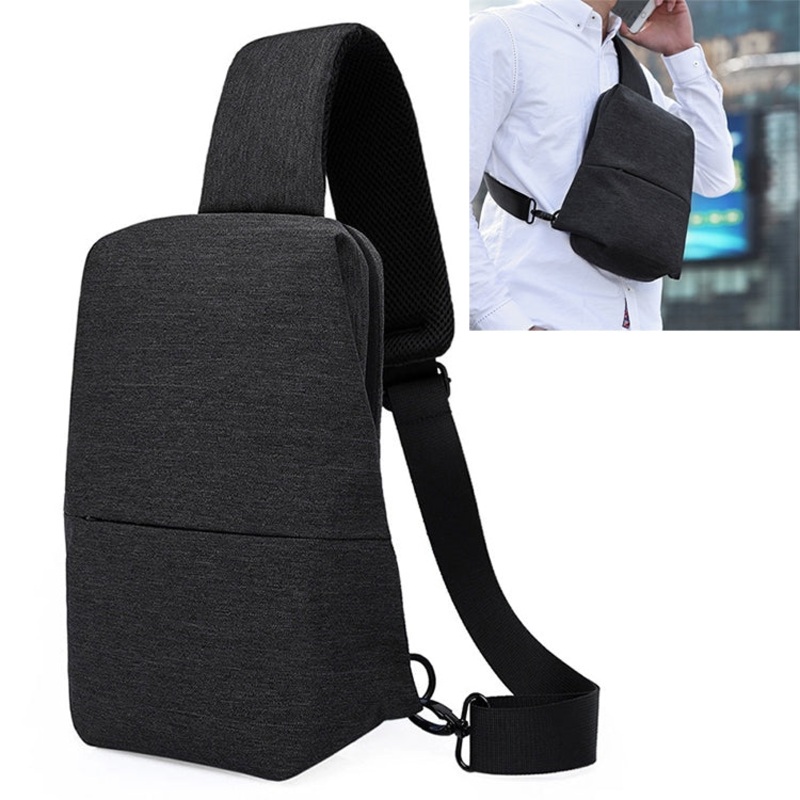 Chest Bag Leisure Single Shoulder Messenger Bag Multifunctional Outdoor Sports Waterproof Waist Bag (Black)