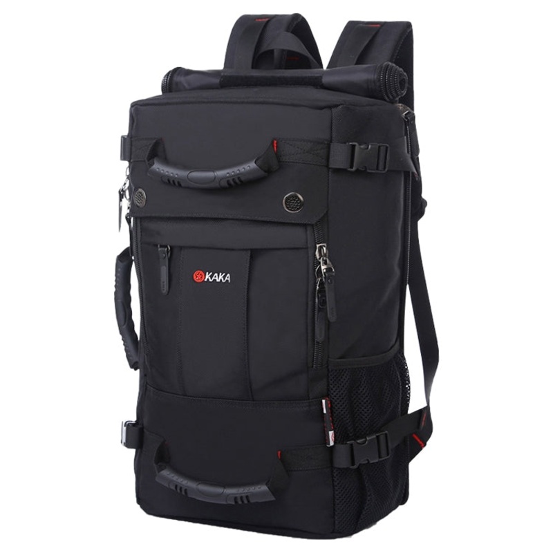 Large Capacity Backpack Men Travel Bag Waterproof Shoulders Bag with Lock (Black)