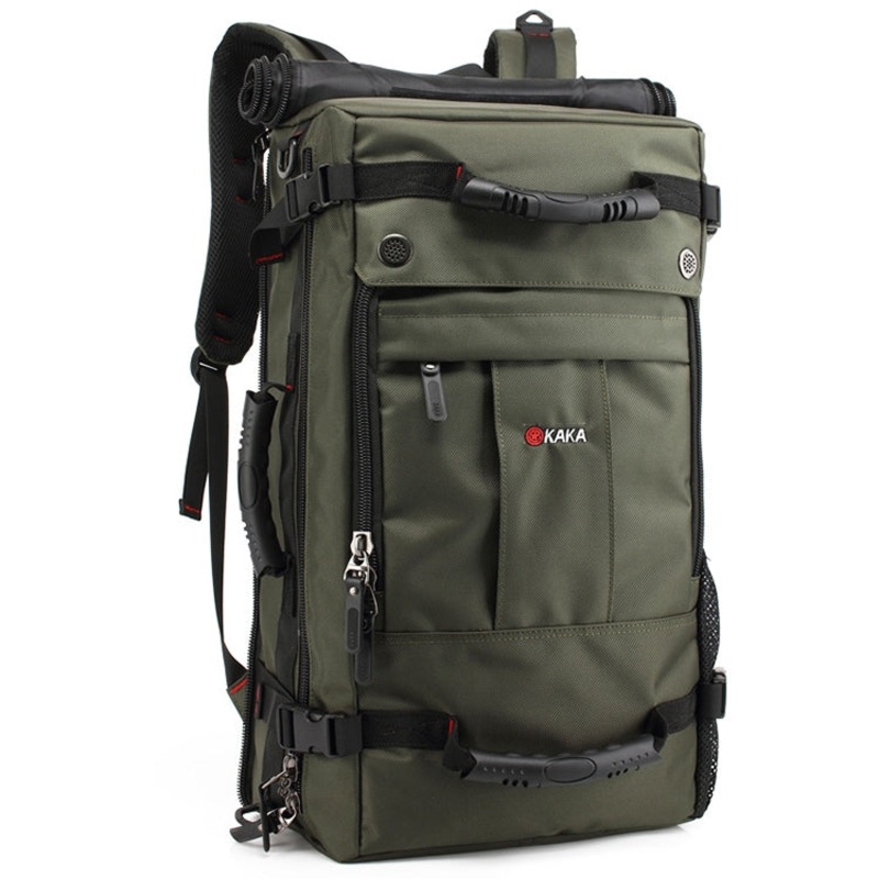 Large Capacity Waterproof Student Backpack Leisure Travel Bag with Lock (Green)