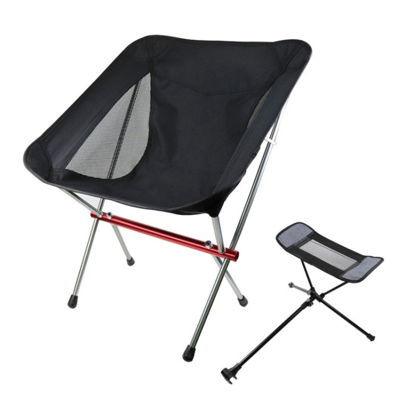 Outdoor Aluminum Alloy Ultra Light Folding Beach Chair + Telescopic Tripod (Portable Camping Barbecue Fishing)