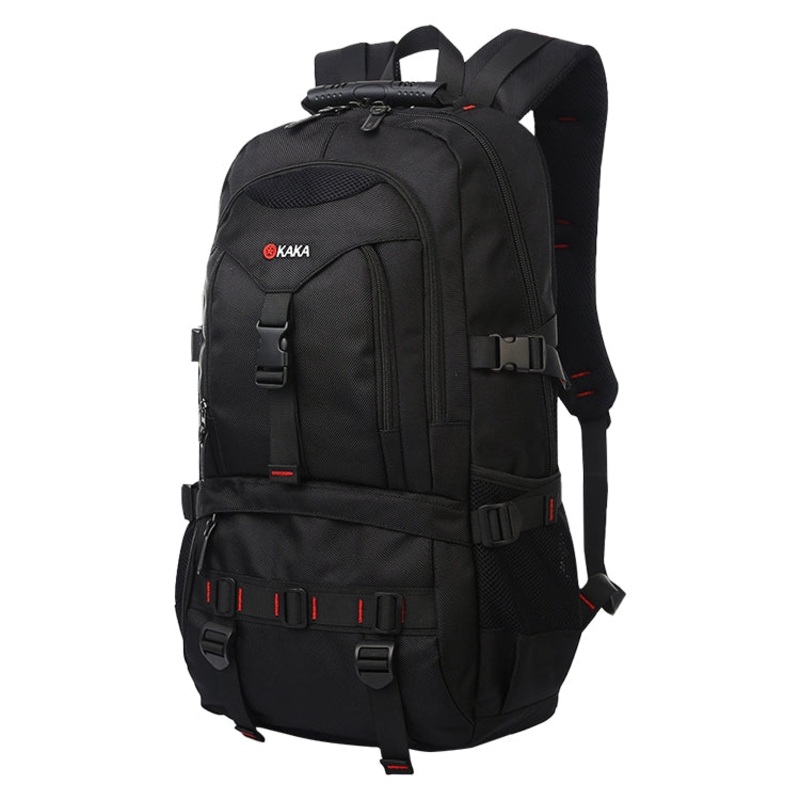 Sports Waterproof Men Backpack Double Shoulder Bag (Black) - Travel Student.