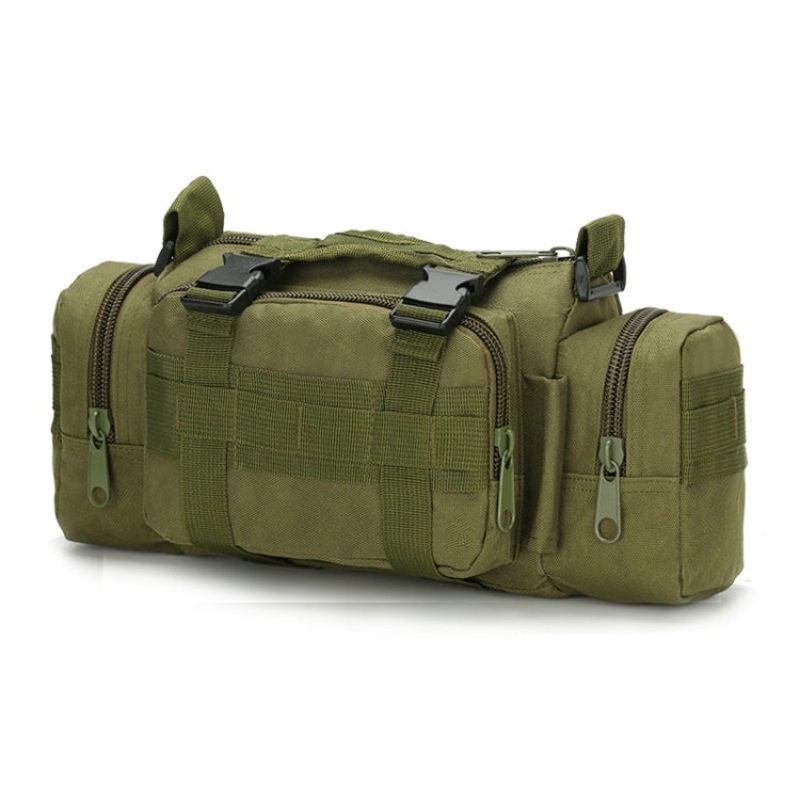Waterproof Multifunctional Fishing Waist Bag Outdoor Sports Photography Army Green (one size)